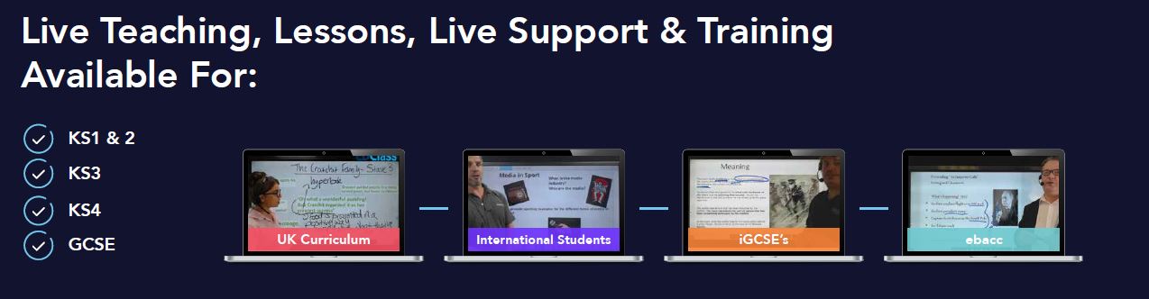 EDClass live teaching, lessons, live support and training